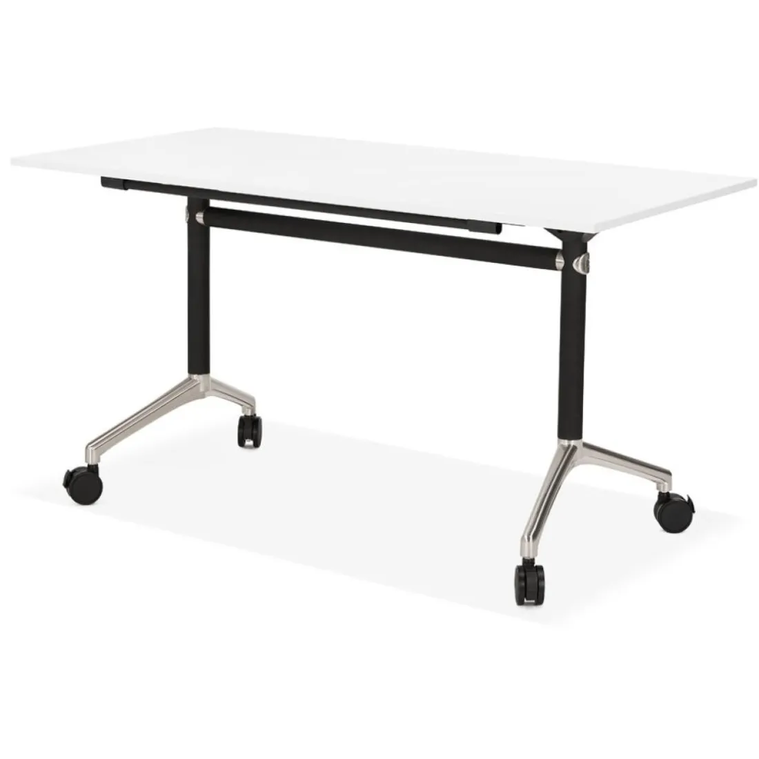 Bureau pliable 'FLEXO' blanc sur roulettes