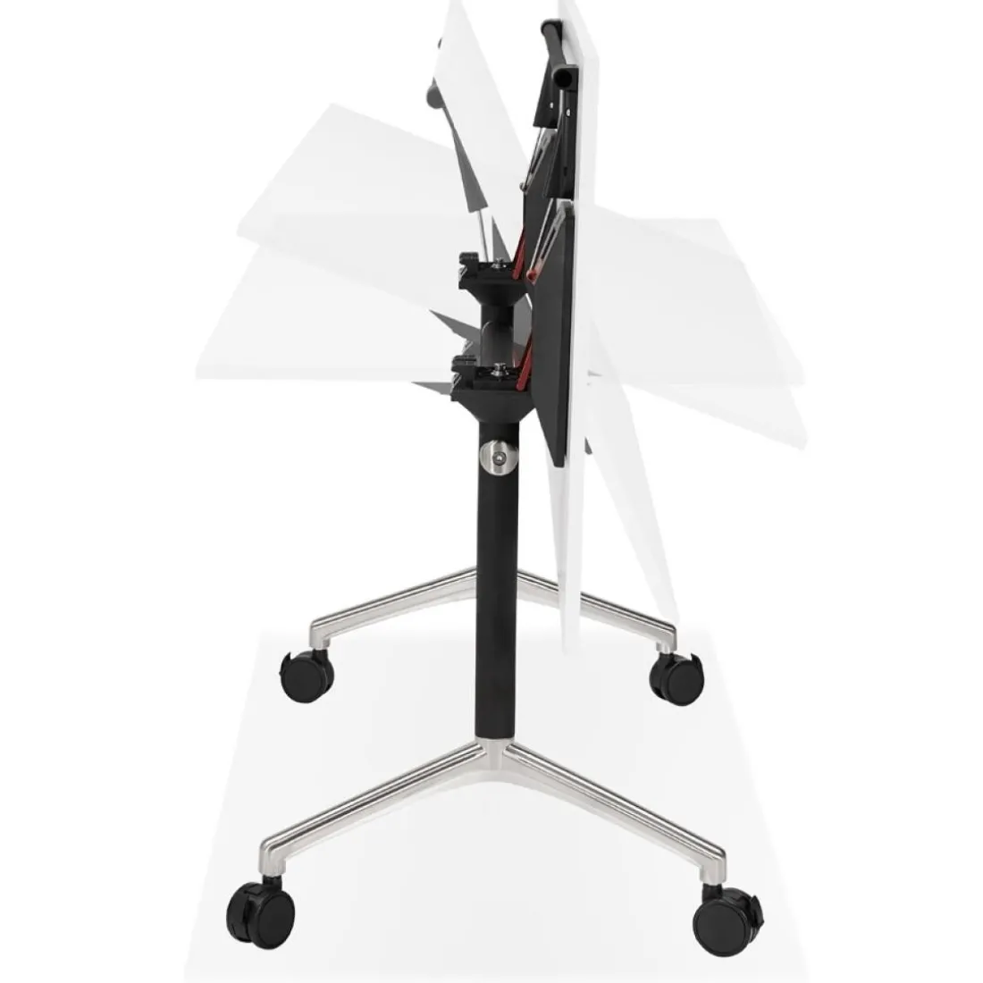 Bureau pliable 'FLEXO' blanc sur roulettes