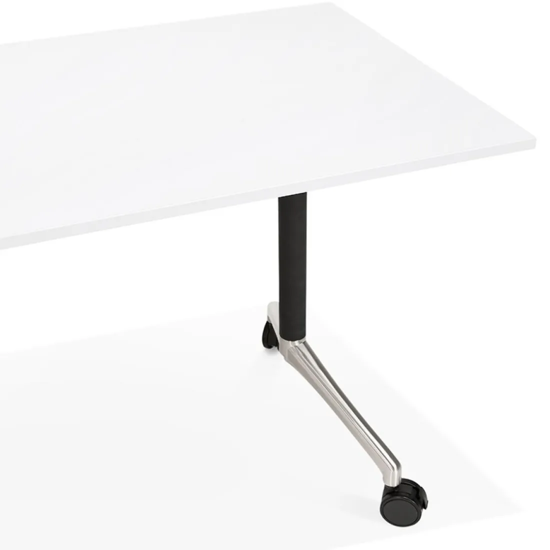 Bureau pliable 'FLEXO' blanc sur roulettes