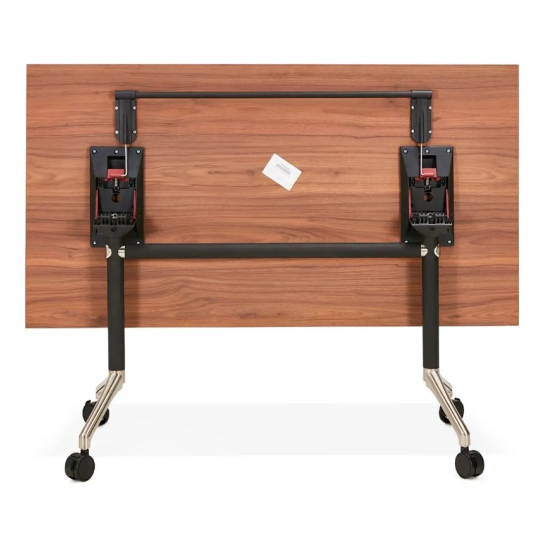 Bureau pliable 'FLEXO' sur roulettes en bois finition Noyer