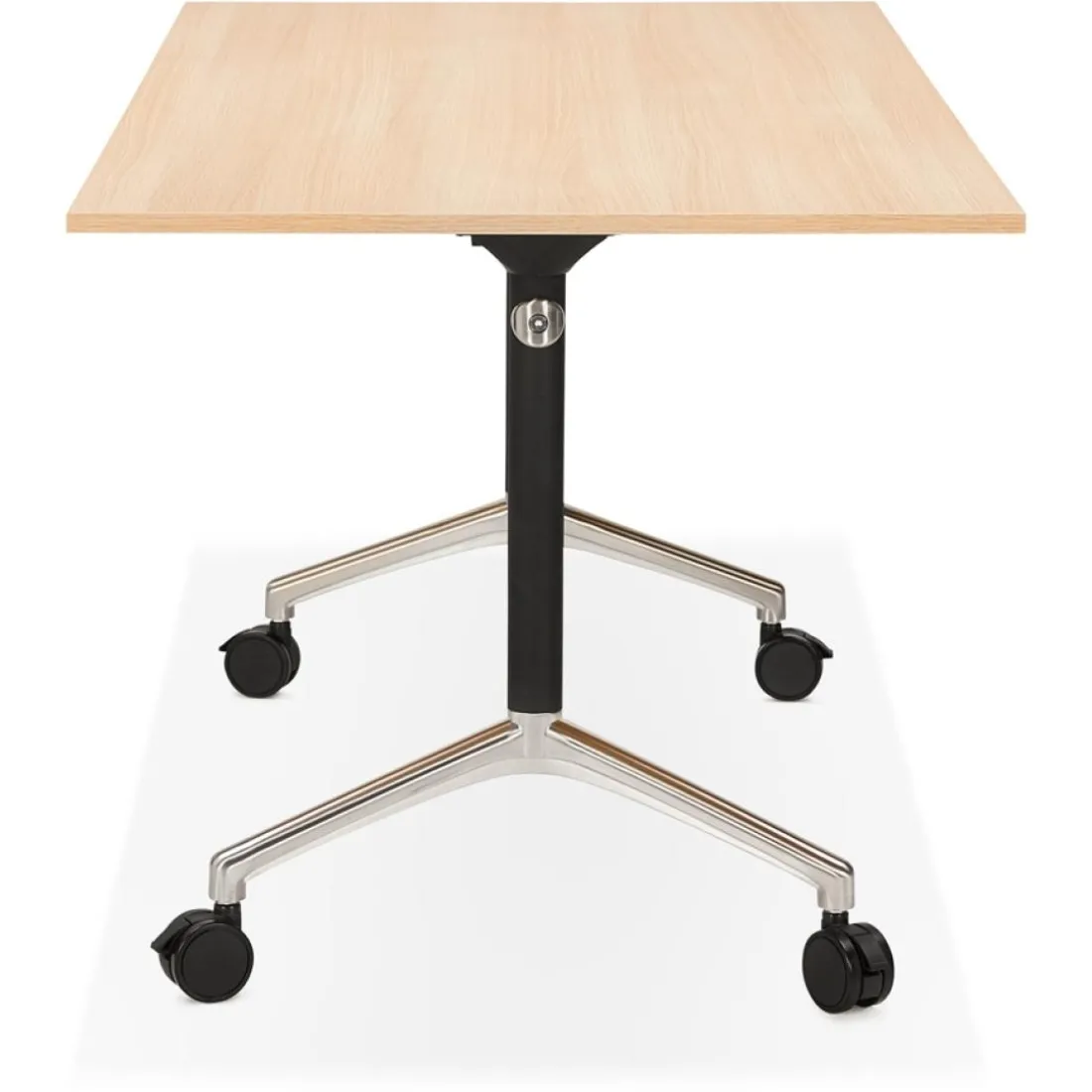 Bureau pliable 'FLEXO' sur roulettes en bois finition naturelle