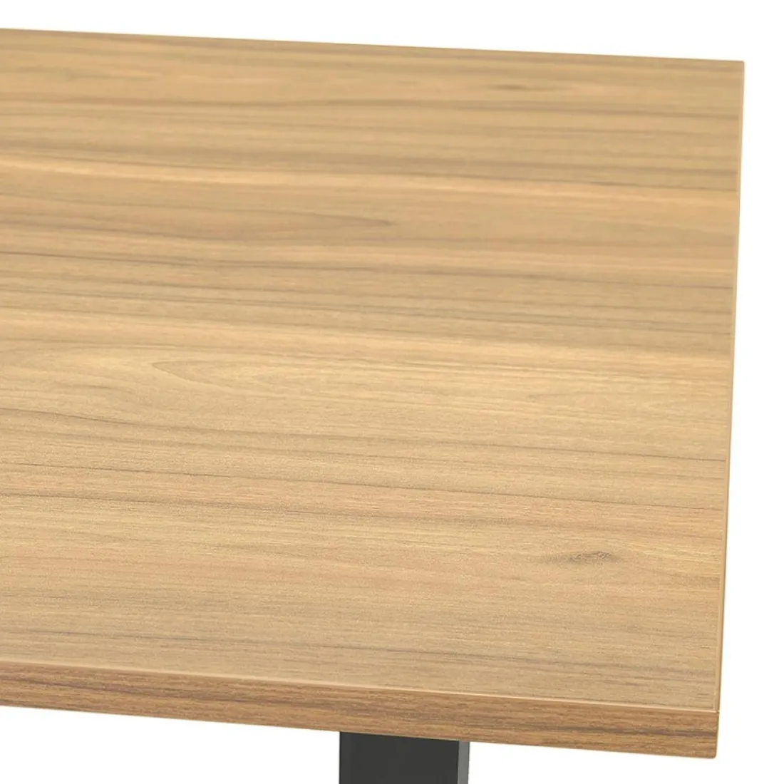 Bureau réglable en hauteur 'OSMOSE' en bois finition naturelle et métal noir
