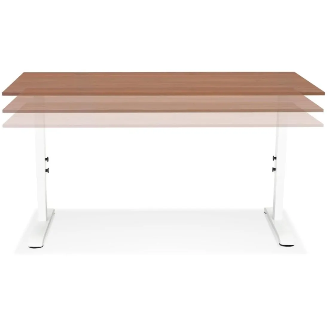 Bureau réglable en hauteur 'OSMOSE' en bois et métal blanc