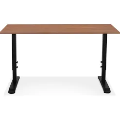 Bureau réglable en hauteur en bois Noyer et métal noir 'OSMOSE'