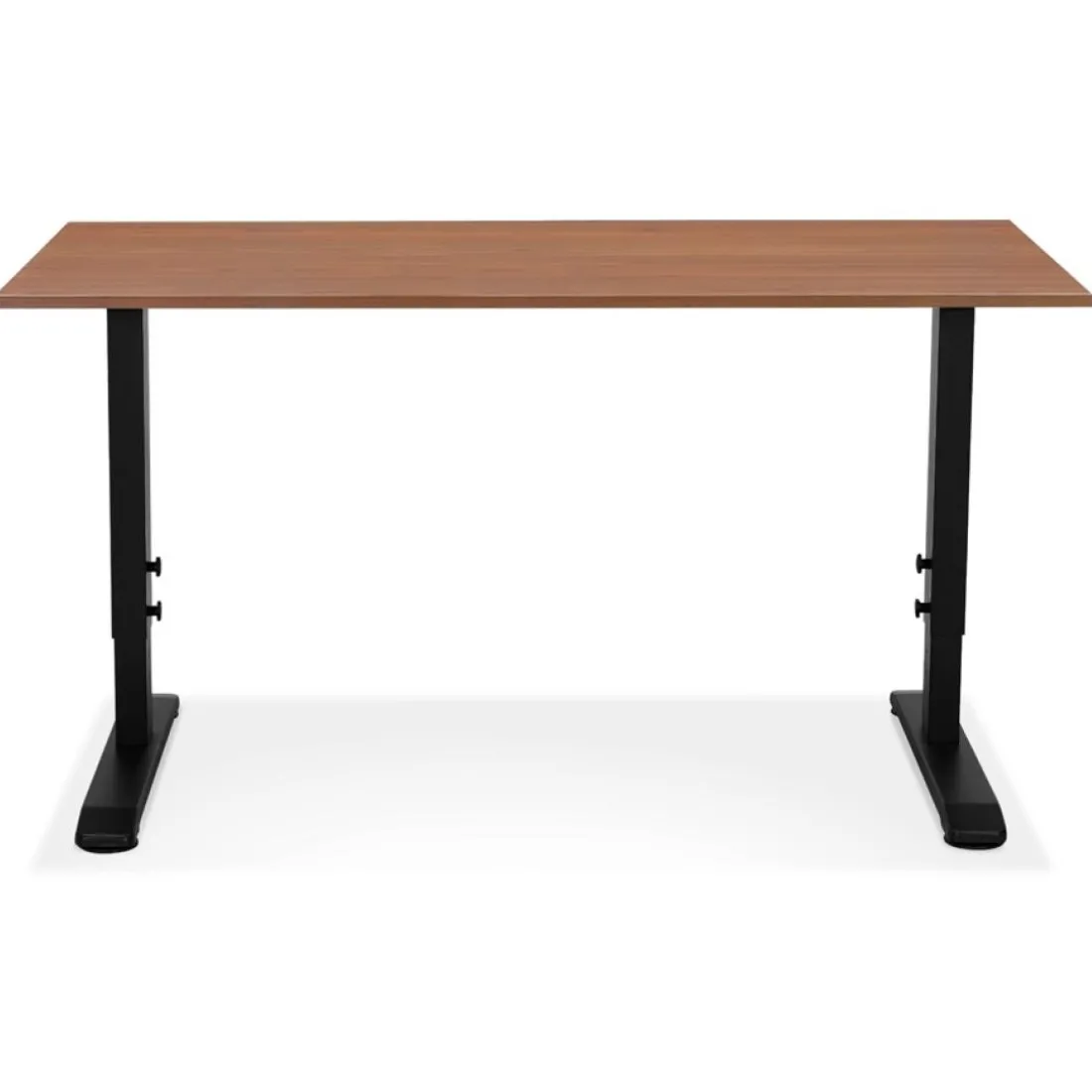 Bureau réglable en hauteur en bois Noyer et métal noir 'OSMOSE'