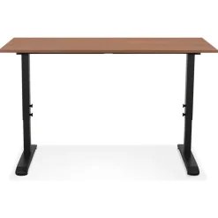 Bureau réglable en hauteur en bois Noyer et métal noir 'OSMOSE'