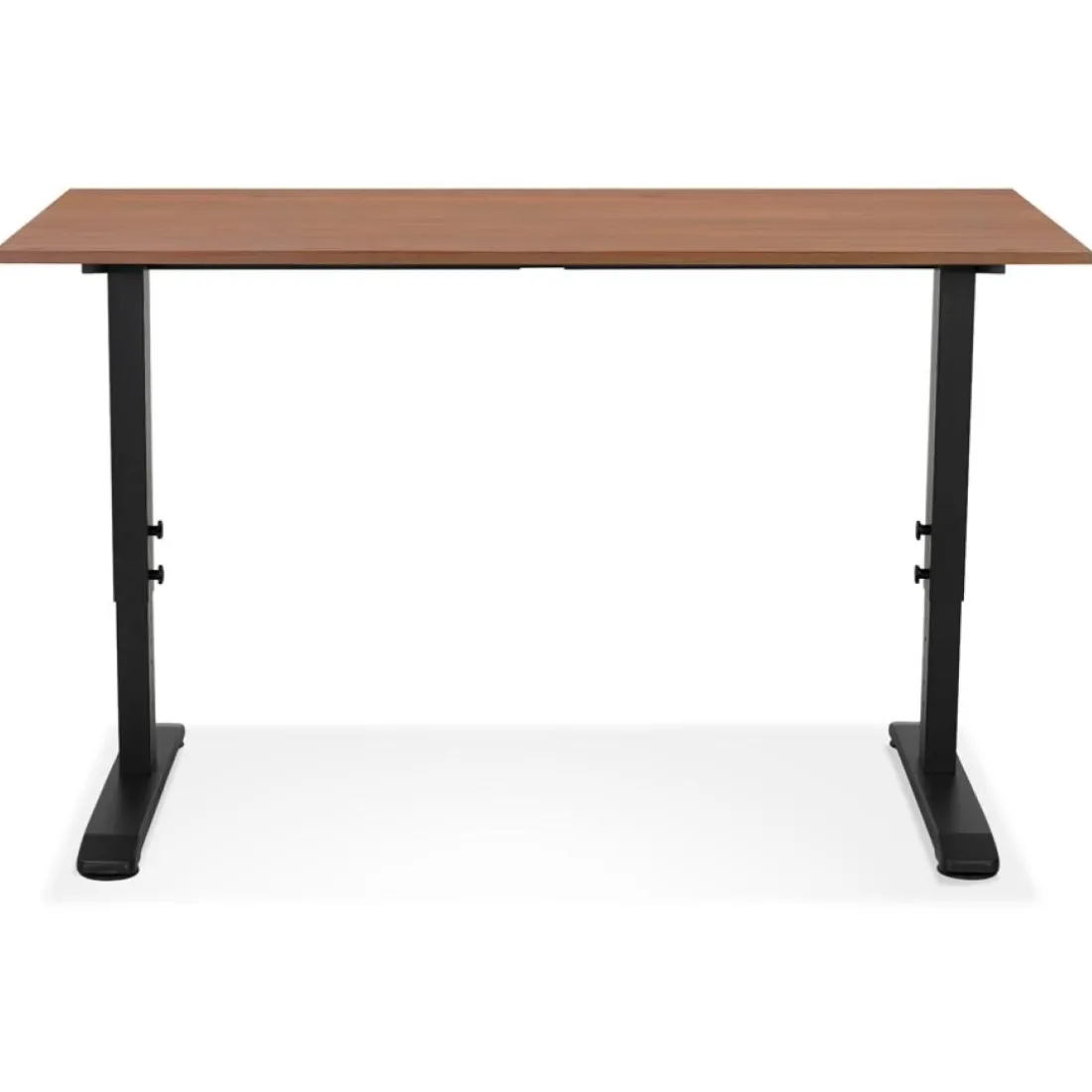 Bureau réglable en hauteur en bois Noyer et métal noir 'OSMOSE'