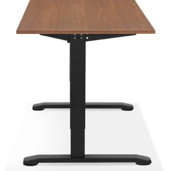 Bureau réglable en hauteur en bois Noyer et métal noir 'OSMOSE'