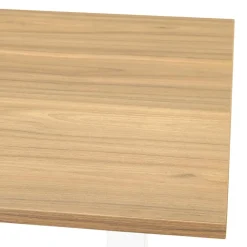 Bureau réglable en hauteur 'OSMOSE' en bois finition naturelle et métal blanc