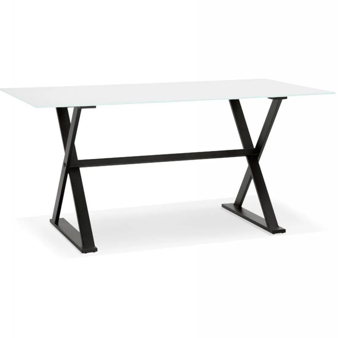 Bureau Verre Blanc Noir HAYLEY