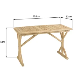 Bureau 120x60cm en branches de Teck naturel WILL Beige