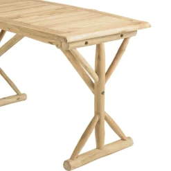 Bureau 120x60cm en branches de Teck naturel WILL Beige