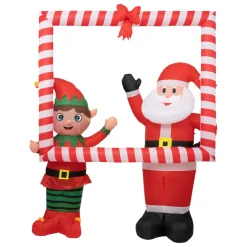 Cadre Père Noël et lutin gonflable