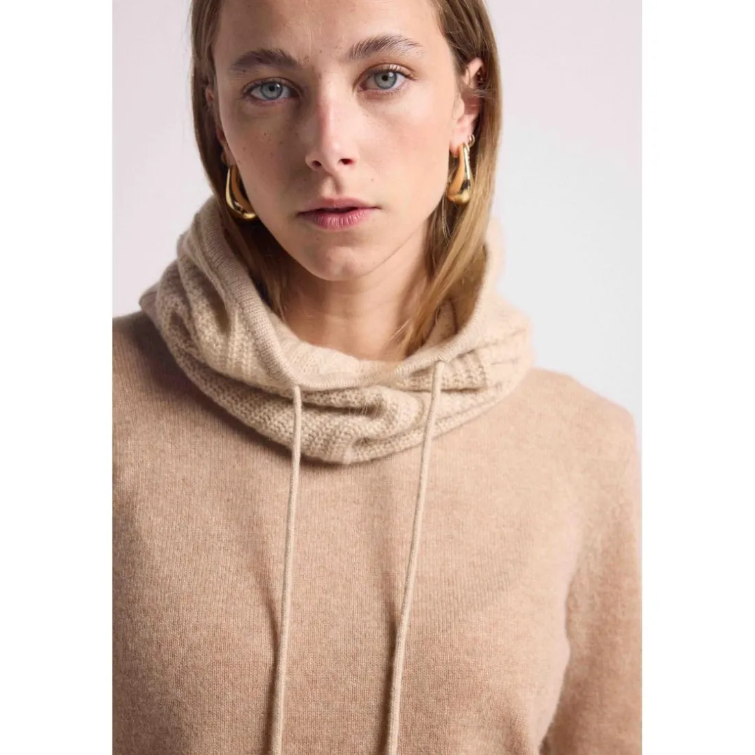 Cagoule unisexe TESSA en cachemire creme
