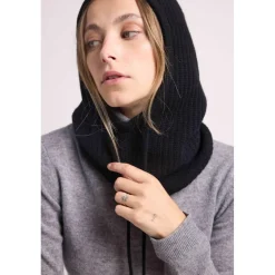 Cagoule unisexe TESSA en cachemire noir