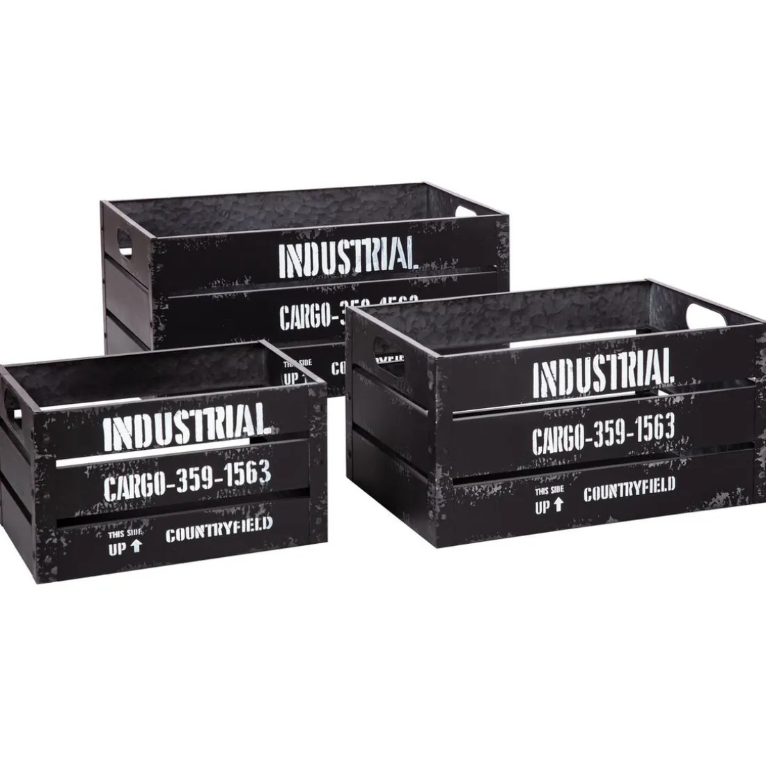 Caisse Cagette Noir x 3 Industrial