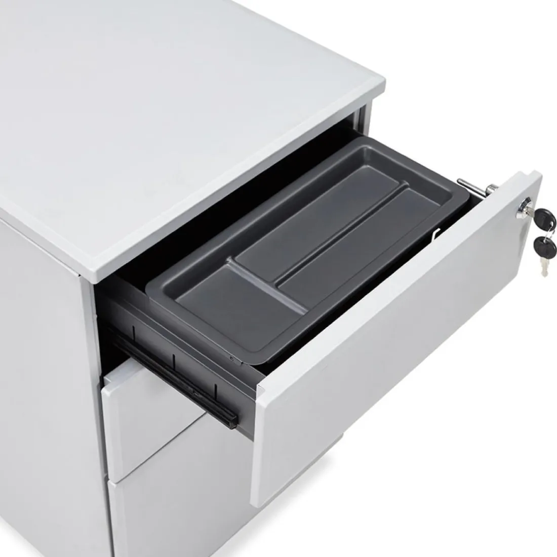 Caisson de rangement 'DALI' gris à tiroirs pour bureau