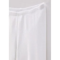 Caleçon long fine côte femme blanc