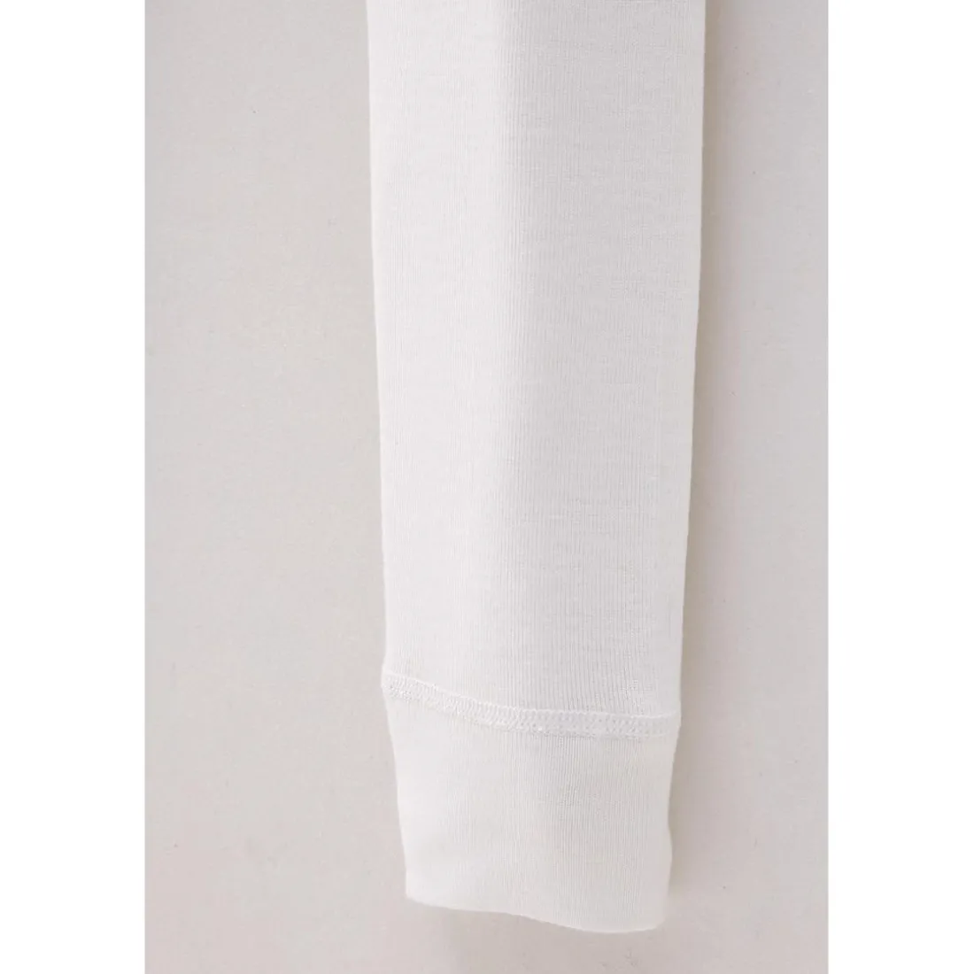 Caleçon long fine côte femme blanc