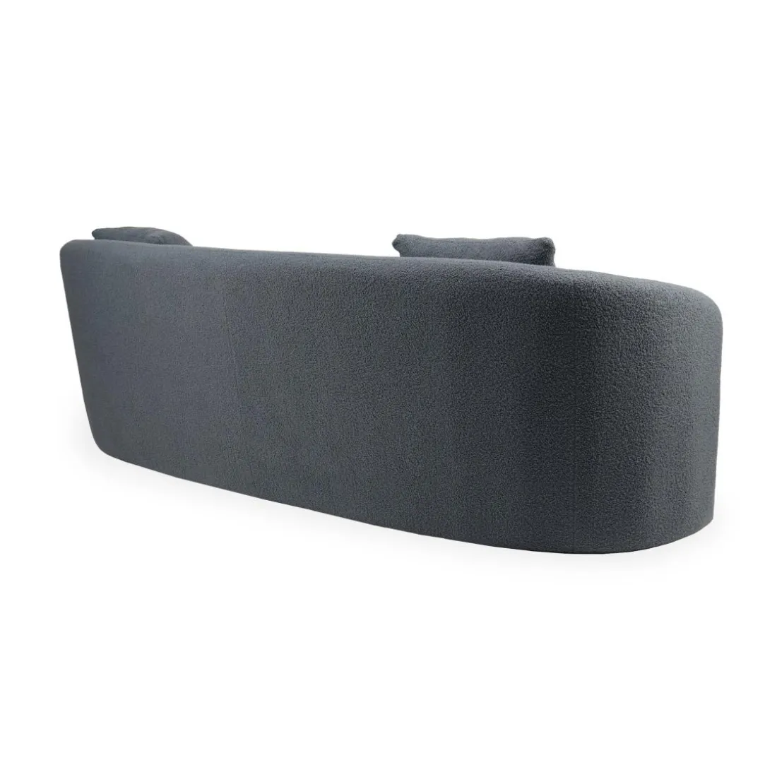 Canapé 4 places au design élégant et incurvé Alex XL Tissu bouclette Gris