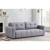 Canapé 3 places convertible Stylian Tissu Gris clair