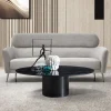 Canapé 3 places moderne avec haut dossier Damigal Tissu doux Gris
