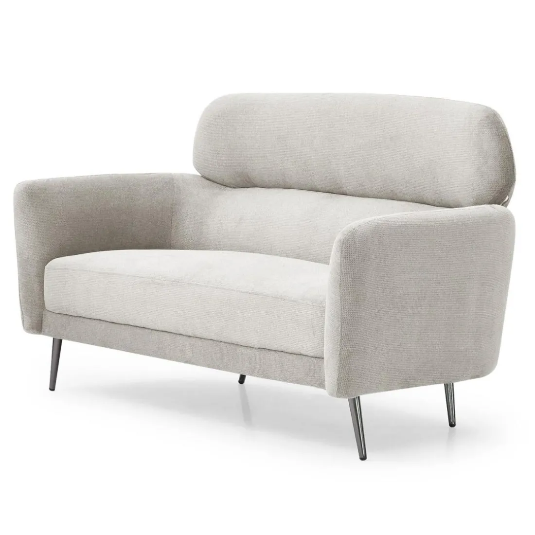 Canapé 2 places moderne avec haut dossier Damigal Tissu doux Beige