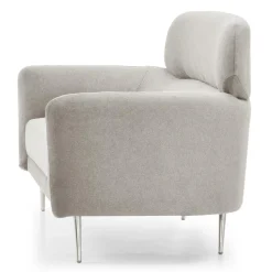 Canapé 2 places moderne avec haut dossier Damigal Tissu doux Beige