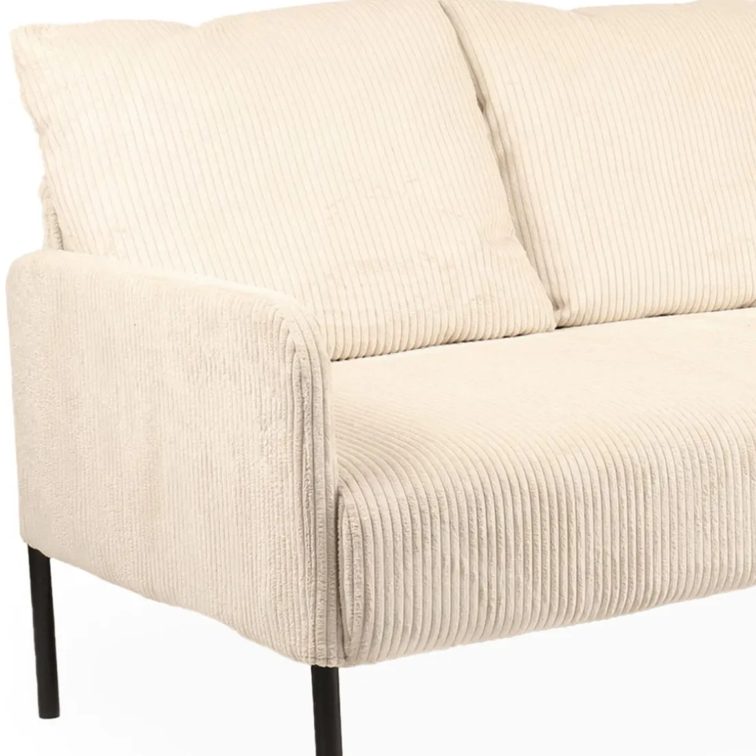 Canapé 2 places moderne et élégant Manuelo Velours côtelé Beige