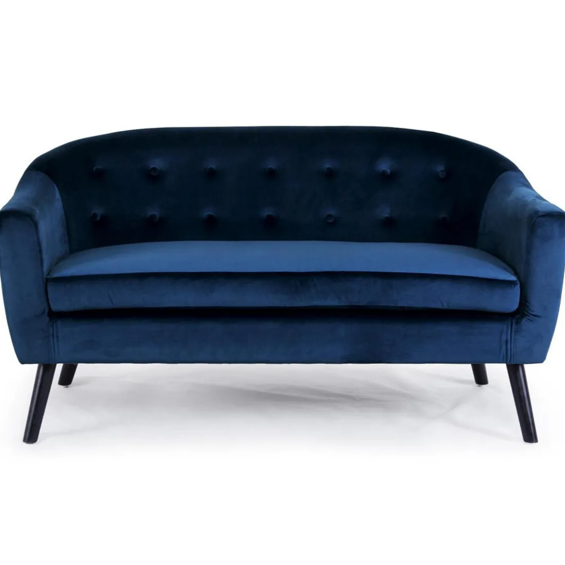 Canapé 3 Places Scandinave Velours Bleu OLAF