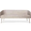Canapé 3 places Velours Taupe Pieds Or GLAM