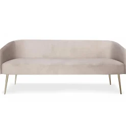 Canapé 3 places Velours Taupe Pieds Or GLAM