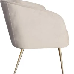 Canapé 3 places Velours Taupe Pieds Or GLAM