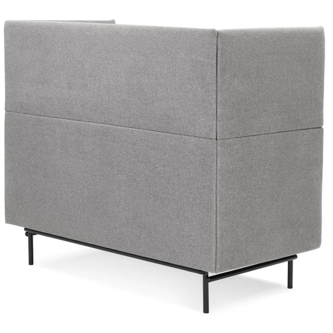 Canapé acoustique 2 places 'VISAVI' avec haut dossier en tissu gris clair