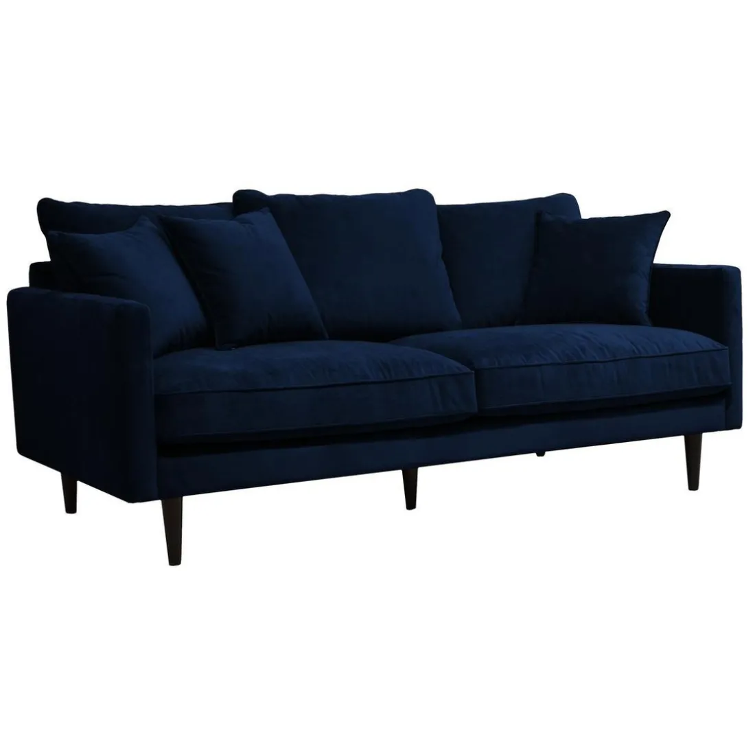 Canapé Candice 3 places bleu foncé en velours