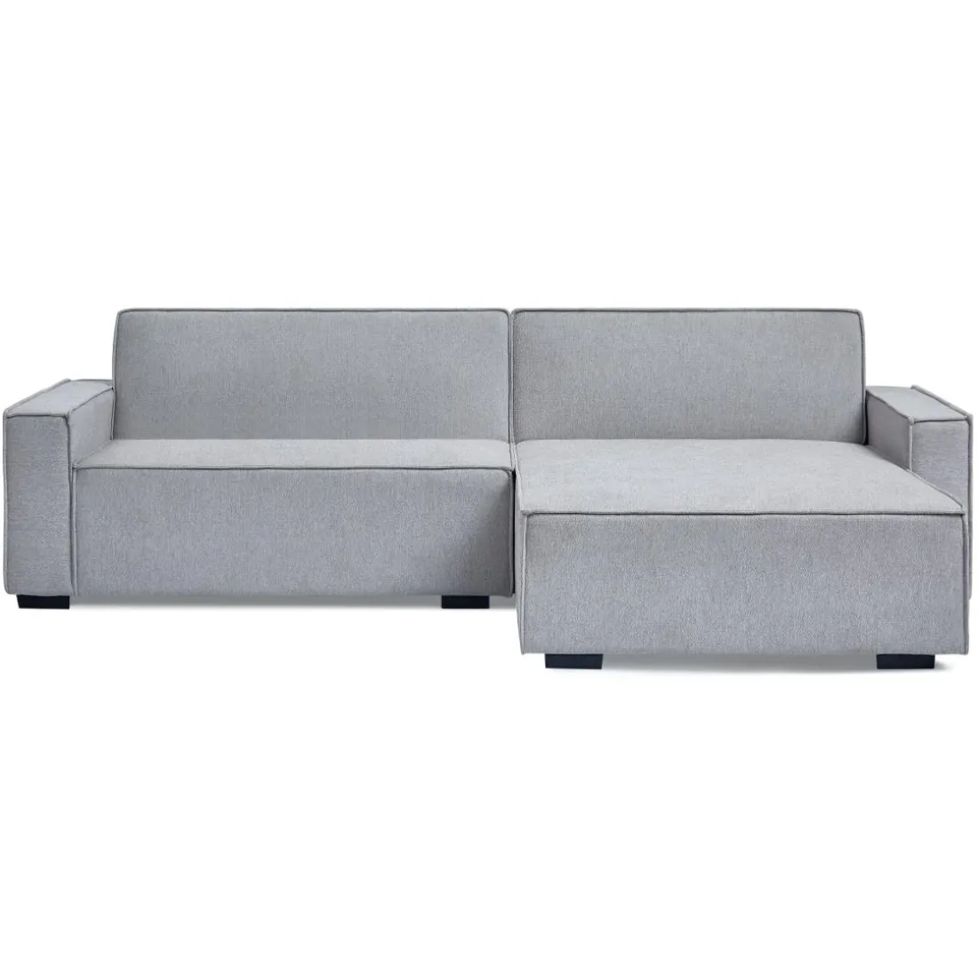 Canapé convertible cic-clac avec angle réversible Pikado Tissu effet lin Gris clair