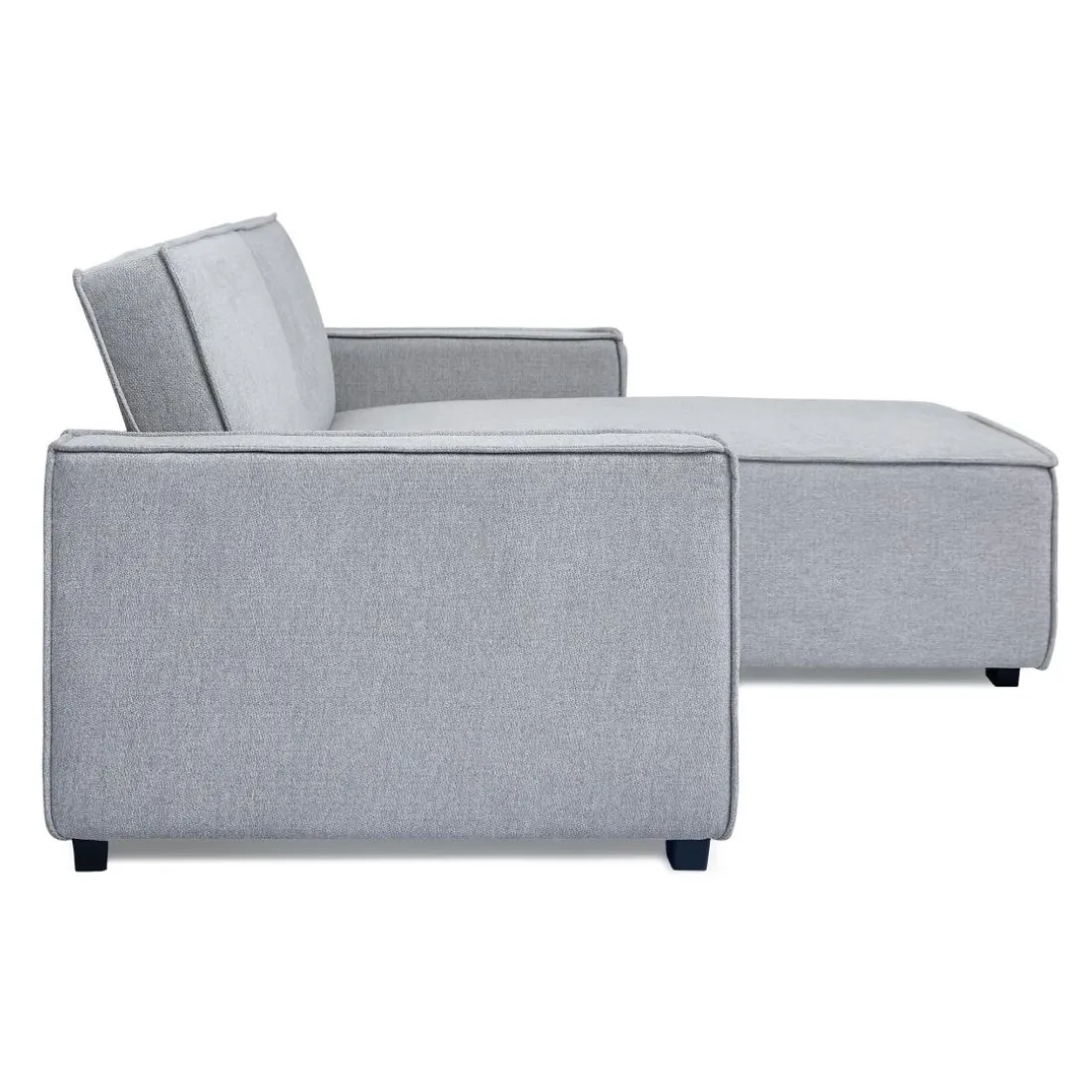 Canapé convertible cic-clac avec angle réversible Pikado Tissu effet lin Gris clair