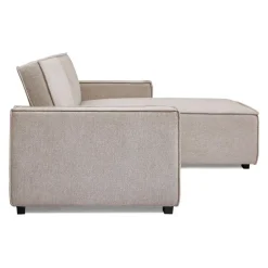 Canapé convertible cic-clac avec angle réversible Pikado Tissu effet lin Taupe clair