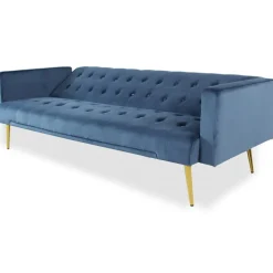 Canapé Convertible Clic-Clac JUICY Velours Bleu
