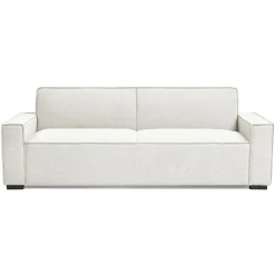 Canapé convertible clic-clac 3 places Pikado Tissu effet lin Crème