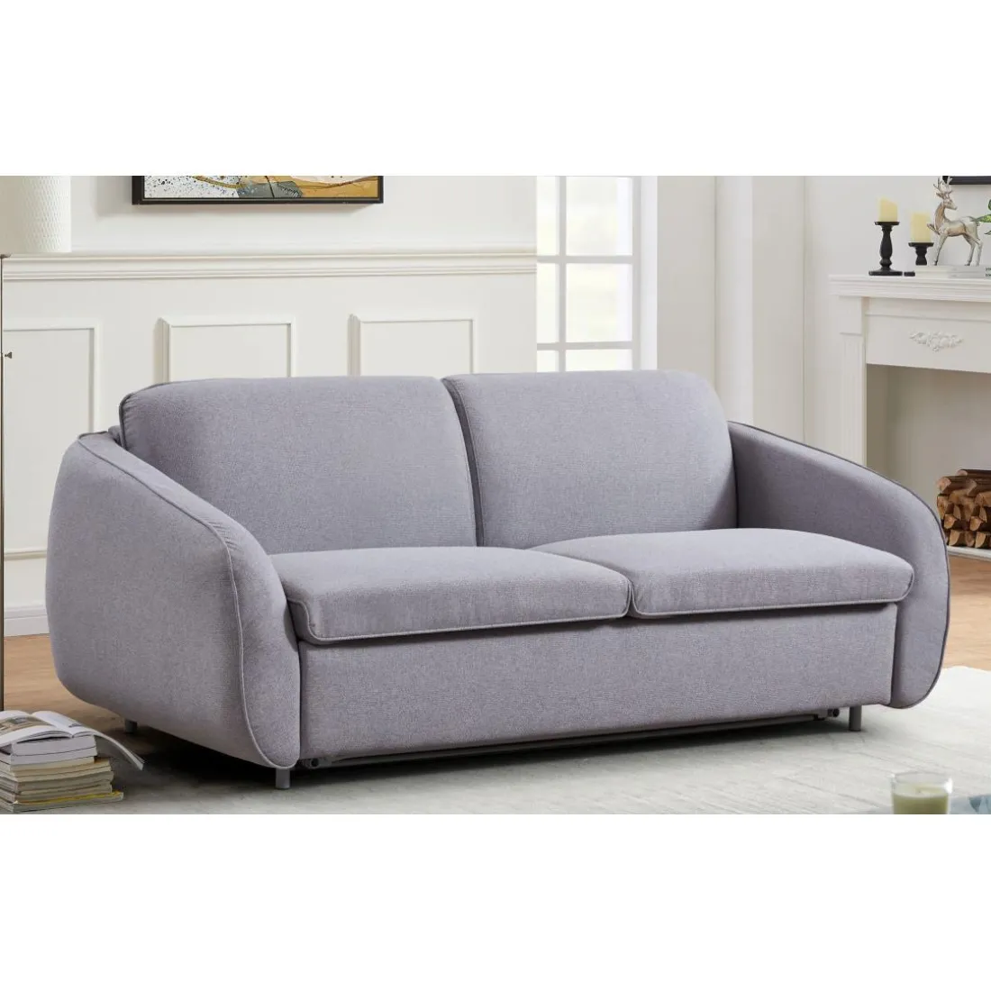 Canapé convertible express Naturali Tissu Gris clair