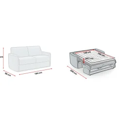 Canapé convertible express Beige 3 places ELISA