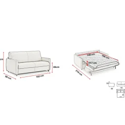 Canapé convertible express Beige Clair 3 places GIACOMO
