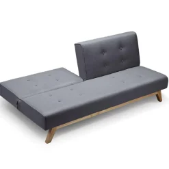 Canapé Convertible Scandinave Tissu Gris Foncé EMMA