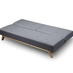 Canapé Convertible Scandinave Tissu Gris Foncé EMMA