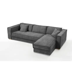 Canapé d'angle reversible Gris Anthracite convertible express avec méridienne coffre ISABELLA Angle