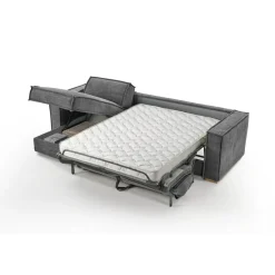 Canapé d'angle reversible Gris Anthracite convertible express avec méridienne coffre ISABELLA Angle