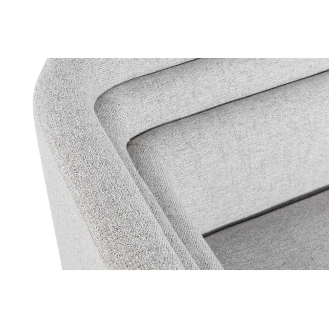 Canapé moderne 3 places style cubique Fredonia Tissu Gris