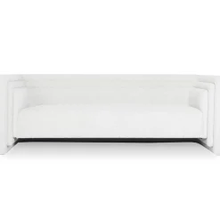 Canapé moderne 3 places style cubique Fredonia Tissu bouclette Crème