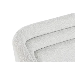 Canapé moderne 3 places style cubique Fredonia Tissu bouclette Crème